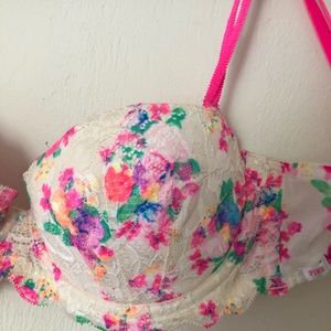 Pink VS Floral Bra